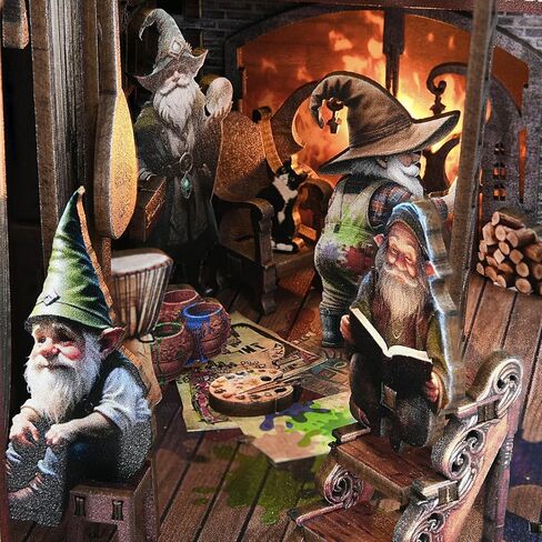 Book Nook Kit ، مجموعات BookNook للبالغين والمراهقين ، DIY 3D Wooden Puzzle Bookend Miniature Dollhouse Kit Reshelf Decor in Kuwait