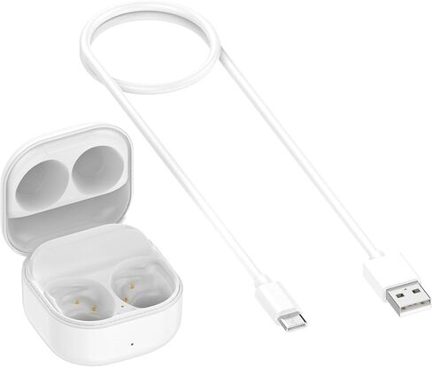Wireless Charging Case Compatible for Samsung Galaxy Buds Fan Edition(FE) SM-R400, Charger Cradle Station Box with Type-C USB Cable for Samsung Galaxy Buds FE Earbuds (Black) in Saudi Arabia