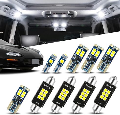 سلالة السيارات 12 قطعة 12 فولت 5500K السيارة الداخلية قبة خريطة اللوحة البضائع مصابيح LED LED KIT متوافقة مع Silverado Sierra 1500 1500HD 2500HD 3500 1999-2007 ، أبيض نقي in Saudi Arabia