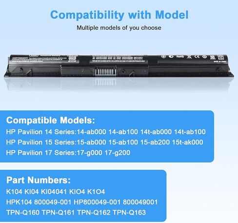 جديد VI04 V104 استبدال البطارية لـ HP Envy 14 15 17 Series HP Probook 440 G2 450 G2 TPN Q139 Q140 Q141 Q142 Q143 in Kuwait