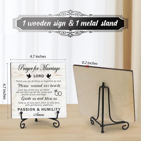 Prayer for marriage Wedding gifts Wedding sign Marriage blessing gifts Gifts for Couples Valentines Gift Christmas gifts Home decor Wood plaque sign with stand in Saudi Arabia