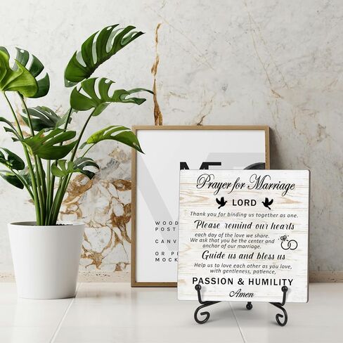 Prayer for marriage Wedding gifts Wedding sign Marriage blessing gifts Gifts for Couples Valentines Gift Christmas gifts Home decor Wood plaque sign with stand in Saudi Arabia