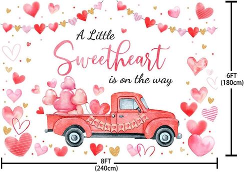 7x5ft Sweetheart Baby Shower Backdrop A Little Sweetheart is on The Way Baby Shower Photography Background Red Pink Heart Balloons Baby Shower Party Decorations Banner Photo Booth Props in Saudi Arabia