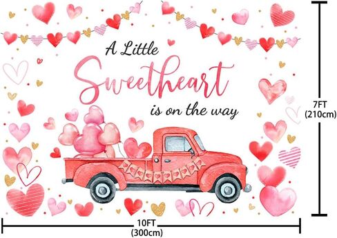 7x5ft Sweetheart Baby Shower Backdrop A Little Sweetheart is on The Way Baby Shower Photography Background Red Pink Heart Balloons Baby Shower Party Decorations Banner Photo Booth Props in Saudi Arabia
