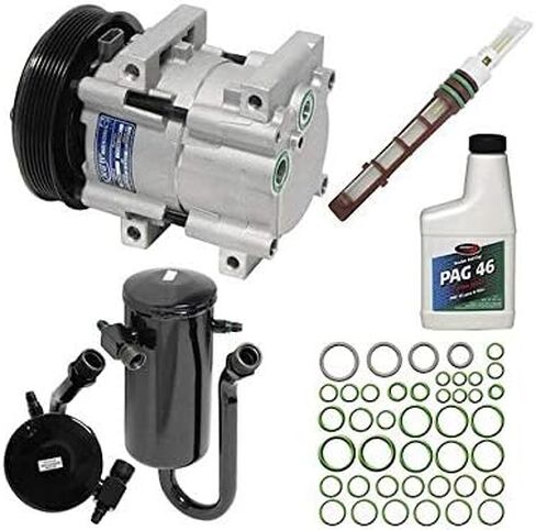 AC Compressor Kit - Compatible with 1990-1993 Ford F-150 4.9L 6-Cylinder VIN Y (with Factory Installed AC and Red Fixed Orifice),W0141-D316775 in Saudi Arabia