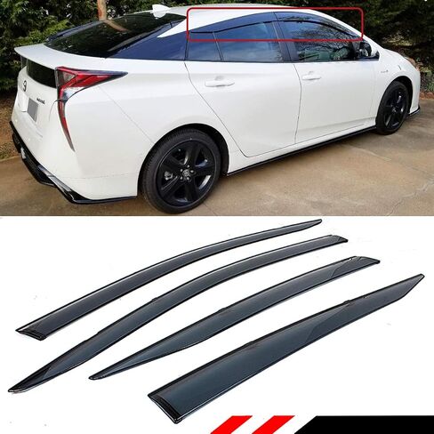 Smoke Tinted Low Profile Window Visor Rain Guard Deflector with Compatible for 2016-2022 Toyota Prius in Saudi Arabia
