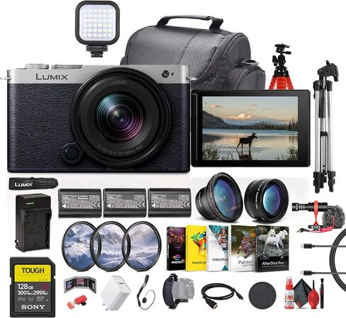 Panasonic Lumix S9 Full Frame Mirrorless Camera with 18-40mm f/4.5-6.3 Lens, Compact, Lightweight (Orange) (DC-S9ND) + 128GB UHS-II Memory Card + Monitor + Tripod + Photography Software + More in Saudi Arabia