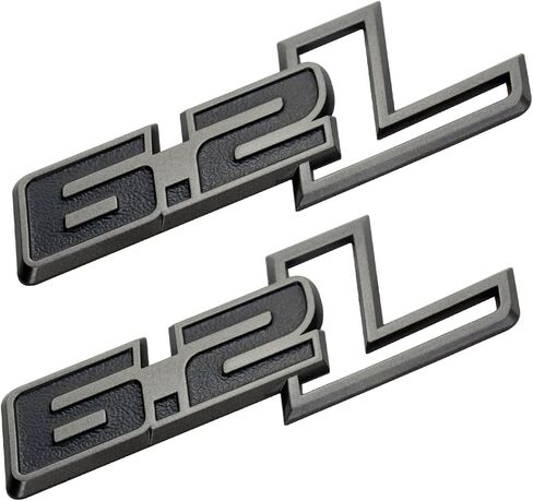 2 حزمة 6.2 لتر شعارات المحرك جانب الحاجز شارة 3D ملصقات الشارات الشحوم Nameplate تناسب 150 250 350 (Chrome Black) in Kuwait