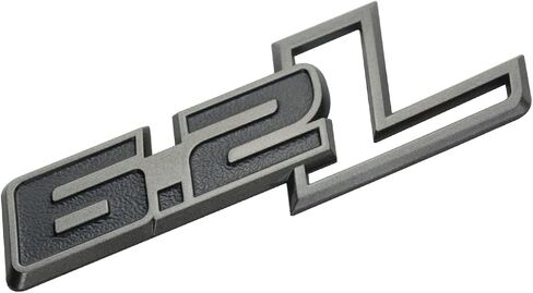 2 حزمة 6.2 لتر شعارات المحرك جانب الحاجز شارة 3D ملصقات الشارات الشحوم Nameplate تناسب 150 250 350 (Chrome Black) in Kuwait
