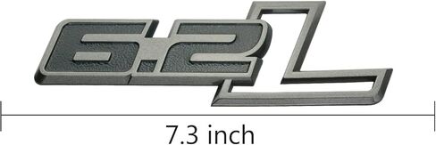 2 حزمة 6.2 لتر شعارات المحرك جانب الحاجز شارة 3D ملصقات الشارات الشحوم Nameplate تناسب 150 250 350 (Chrome Black) in Kuwait
