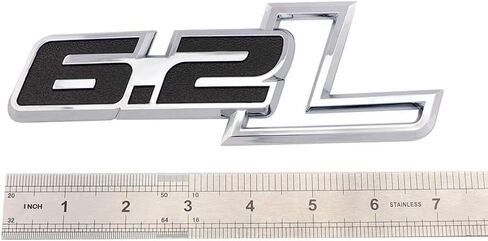 2 حزمة 6.2 لتر شعارات المحرك جانب الحاجز شارة 3D ملصقات الشارات الشحوم Nameplate تناسب 150 250 350 (Chrome Black) in Kuwait