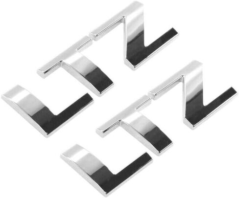 Generic LTZ Badge Emblem 2 -PC - التصميم ثلاثي الأبعاد لشيفروليه سيلفرادو ، سييرا ، تاهو ، وضواحيها - تشطيب الفضة الكروم - لاصق قوي in Saudi Arabia