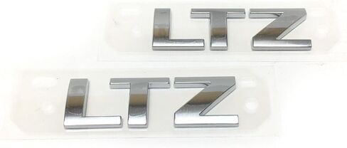 Generic LTZ Badge Emblem 2 -PC - التصميم ثلاثي الأبعاد لشيفروليه سيلفرادو ، سييرا ، تاهو ، وضواحيها - تشطيب الفضة الكروم - لاصق قوي in Saudi Arabia