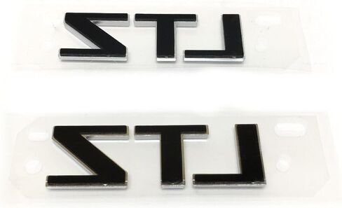 Generic LTZ Badge Emblem 2 -PC - التصميم ثلاثي الأبعاد لشيفروليه سيلفرادو ، سييرا ، تاهو ، وضواحيها - تشطيب الفضة الكروم - لاصق قوي in Saudi Arabia
