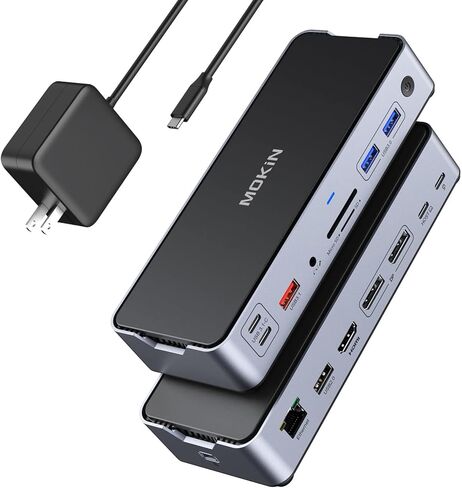 8K USB C Laptop Docking Station,Docking Station 3 Monitors with 1*HDMI, 2*DisplayPort,15 in 1 USB C Dock for Dual/Triple Monitors,6 *USB Ports,100W PD,Ethernet,SD&TF,Audio,for Dell/HP/MacBook/Lenovo in Saudi Arabia
