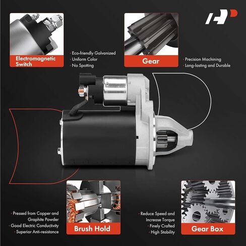A-Premium Starter Motor متوافق مع Hyundai Elantra 17-20 ، Elantra GT 18-20 ، Sonata 18-19 ، Tucson 17-18 ، Veloster 19-21 ، Kona 18-21 & Kia Optima 16-20 ، Forte Koup 14-16 ، 1.6L ، 12V 0.9KW 10T CW in Saudi Arabia