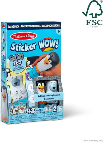 Melissa & Doug Sticker Wow Pets (Dog and Cat) Back Pack Arts and Crafts Collectibles - 2 منصات النشاط ، 2 من طوابع الملصق in Kuwait