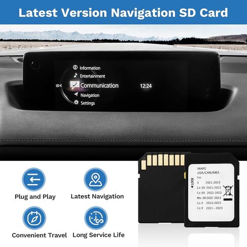 Latest Version Navigation SD Card Fits for Mazda 2014-2018 - 3, 2016-2024 - Mazda 6/CX-3/MX-5, 2016-2020 - CX-5/CX-9 Car GPS Navigation System for USA/Canada/Mexico in Saudi Arabia