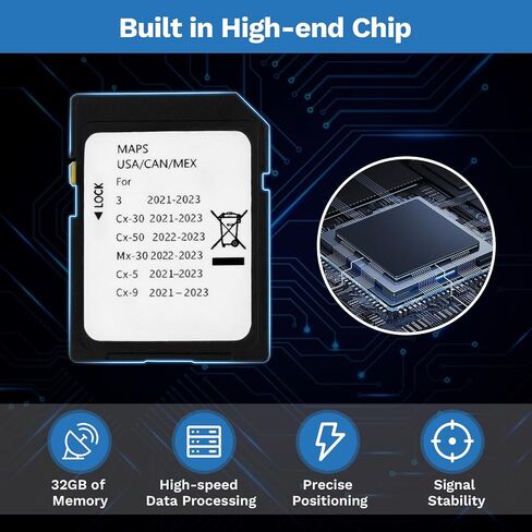 Latest Version Navigation SD Card Fits for Mazda 2014-2018 - 3, 2016-2024 - Mazda 6/CX-3/MX-5, 2016-2020 - CX-5/CX-9 Car GPS Navigation System for USA/Canada/Mexico in Saudi Arabia