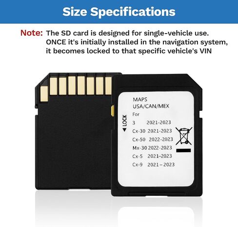 Latest Version Navigation SD Card Fits for Mazda 2014-2018 - 3, 2016-2024 - Mazda 6/CX-3/MX-5, 2016-2020 - CX-5/CX-9 Car GPS Navigation System for USA/Canada/Mexico in Saudi Arabia