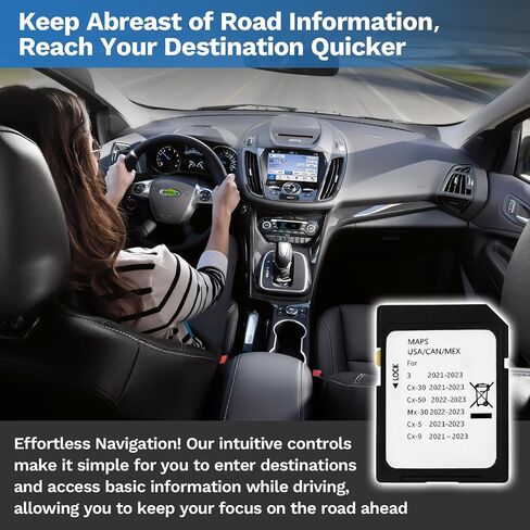 Latest Version Navigation SD Card Fits for Mazda 2014-2018 - 3, 2016-2024 - Mazda 6/CX-3/MX-5, 2016-2020 - CX-5/CX-9 Car GPS Navigation System for USA/Canada/Mexico in Saudi Arabia