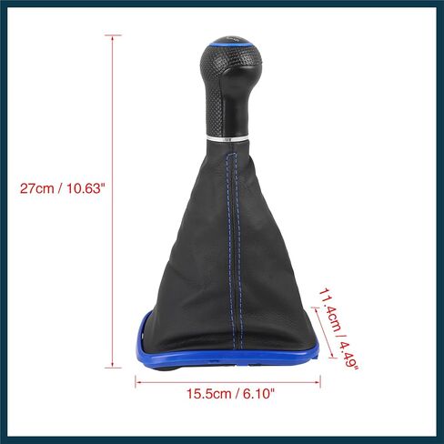 5 Speed 12mm Inner Hole Dia Gear Shift Knob Gaiter Boot Cover PVC Leather Blue for Volkswagen Mk4 Golf GTI R32 99-05 1J0711113EG Automotive Parts in Saudi Arabia