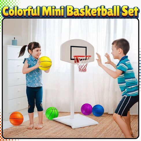 Mini Basketball - 6 Inch (Pack of 5) - Mini Hoop Basketball Set, PVC Outdoor & Indoor, Balls for Small Hoops & Pool Parties - Boys & Girls Birthday Party Favors, Game Prizes and Goodie Bags for Kids in Saudi Arabia