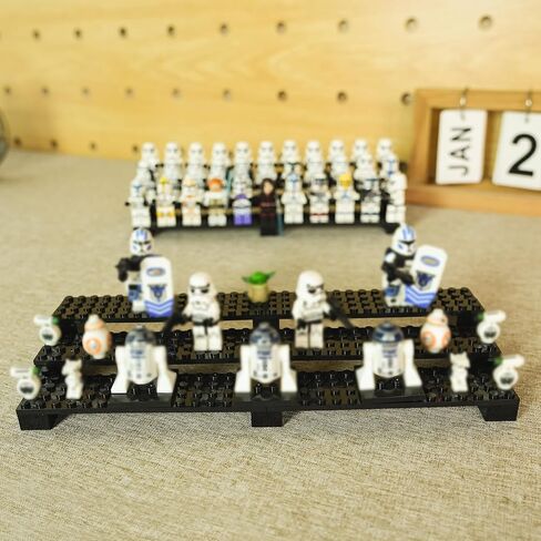 Display Case for Minifigure Action Figures Blocks, Display Shelf Stands Box Storage Holder Gifts for Lego Lovers, Black, JMJ-10-1 in Saudi Arabia