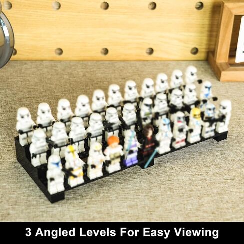 Display Case for Minifigure Action Figures Blocks, Display Shelf Stands Box Storage Holder Gifts for Lego Lovers, Black, JMJ-10-1 in Saudi Arabia