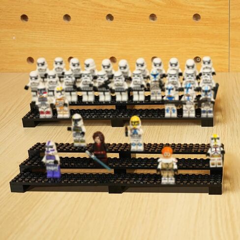Display Case for Minifigure Action Figures Blocks, Display Shelf Stands Box Storage Holder Gifts for Lego Lovers, Black, JMJ-10-1 in Saudi Arabia