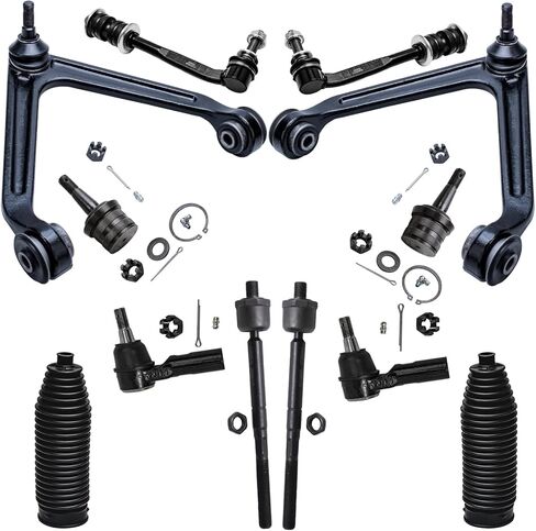 Detroit Axle - 12pc Front End Suspension Kit for 2004-2006 Dodge Durango, 2007-2009 Chrysler Aspen, Upper Control Arms w/Ball Joints Lower Ball Joints Inner Outer Tie Rods Sway Bars Boots Replacement in Saudi Arabia