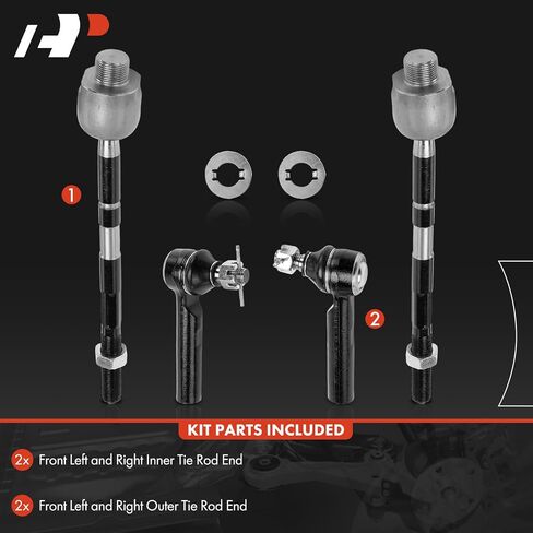 مجموعة A-premium من 4 ، طقم نهاية قضيب الربط الداخلي الداخلي ، متوافق مع Toyota 4Runner & Lexus GX470 ، 2003-2009 in Saudi Arabia