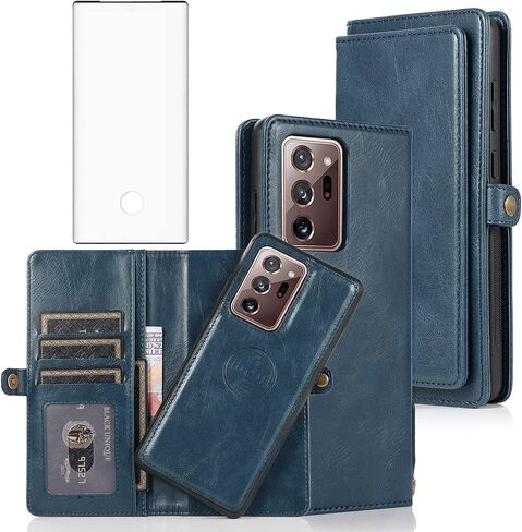 حالة الهاتف ASUWISH لـ Samsung Galaxy Note 20 Ultra Glaxay Note20 Plus 5G Wallet Detachable Cover with Screen Pretector Card Card Cell Notes 20ultra note20+ U+ 20+ Twenty Not Brown in Saudi Arabia