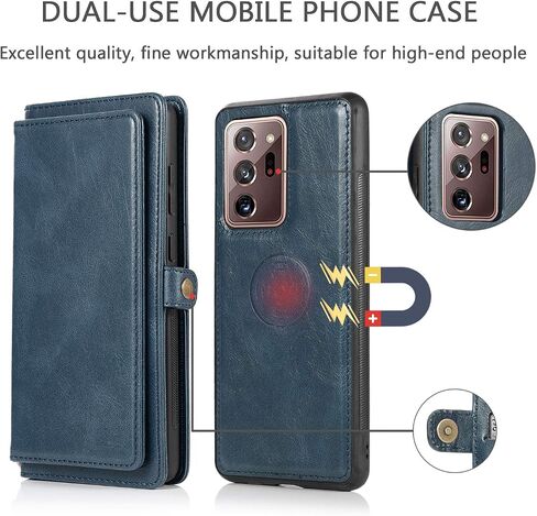 حالة الهاتف ASUWISH لـ Samsung Galaxy Note 20 Ultra Glaxay Note20 Plus 5G Wallet Detachable Cover with Screen Pretector Card Card Cell Notes 20ultra note20+ U+ 20+ Twenty Not Brown in Saudi Arabia