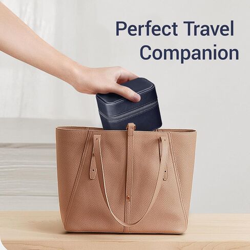 Conbola 2 Watch Travel Case للرجال الذين لديهم مقصورة ملحقات ، صندوق ساعة مضغوط للرجال مجوهرات العلبة مع Microsuede Interior ، PU Leather Protect Fits Watches & Smartwatches حتى 55 ملم. (الأزرق العميق) in Kuwait