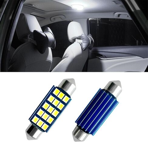 2PCS Interior Car LED Dome Light, Car Interior Lights, LED Extremely Bright Bulbs, Bright White Top Light Map Tail Light Cab Bulb, 578 Led Bulb for Trunk Map Light Dome Light (White, 2PCS) in Saudi Arabia