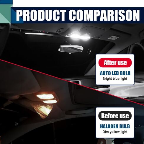 2PCS Interior Car LED Dome Light, Car Interior Lights, LED Extremely Bright Bulbs, Bright White Top Light Map Tail Light Cab Bulb, 578 Led Bulb for Trunk Map Light Dome Light (White, 2PCS) in Saudi Arabia