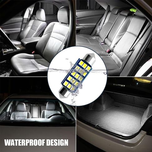 2PCS Interior Car LED Dome Light, Car Interior Lights, LED Extremely Bright Bulbs, Bright White Top Light Map Tail Light Cab Bulb, 578 Led Bulb for Trunk Map Light Dome Light (White, 2PCS) in Saudi Arabia