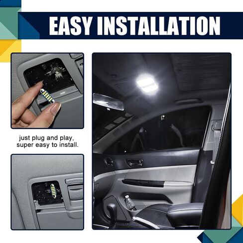 2PCS Interior Car LED Dome Light, Car Interior Lights, LED Extremely Bright Bulbs, Bright White Top Light Map Tail Light Cab Bulb, 578 Led Bulb for Trunk Map Light Dome Light (White, 2PCS) in Saudi Arabia