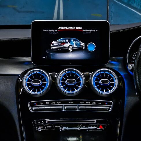 ملحقات GLC X253 ، تنفيس الهواء التوربيني ، 5pcs 3 لون (أبيض ، برتقالي ، أزرق) توربيني توربيني هو استبدال طقم الضوء Ambient Light للبنز C GLC Class W205 x253 2015-2018 in Saudi Arabia