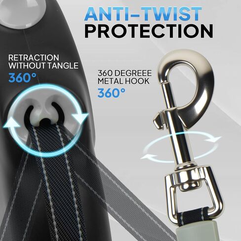 PetiFine Retractable Dog Leash,30 FT Heavy Duty Dog Walking Leash for Medium Large Dogs up to 110 lbs, Upgraded No Tangle Long Retractable Dog Leash in Saudi Arabia