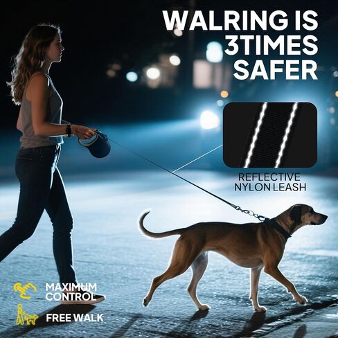 PetiFine Retractable Dog Leash,30 FT Heavy Duty Dog Walking Leash for Medium Large Dogs up to 110 lbs, Upgraded No Tangle Long Retractable Dog Leash in Saudi Arabia