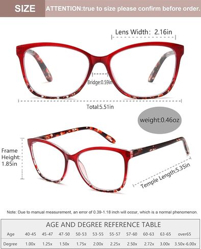 EYEURL Reading Glasses for Women,4-Pack Ultra-Light Slim Frames Blue Light Glasses,Spring Hinge Fashion Pattern Print Blue Light Readers for Women(Multicolor, 1.5x) in Kuwait
