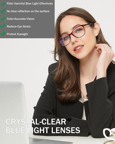 EYEURL Reading Glasses for Women,4-Pack Ultra-Light Slim Frames Blue Light Glasses,Spring Hinge Fashion Pattern Print Blue Light Readers for Women(Multicolor, 1.5x) in Kuwait