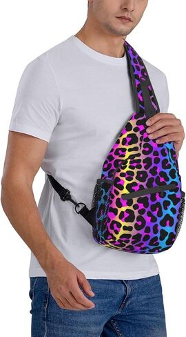 Voohddy البقرة طباعة حقيبة حبال خمر للنساء الرجال يسافرون على الظهر على ظهره كروس كتف أكياس الصدر in Kuwait