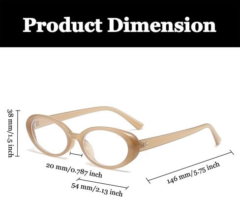 LJCZKA Oval Blue Light Blocking Glasses for Women Men Retro Small Oval Frame Glasses Fashion Computer Gaming Eyeglasses in Kuwait