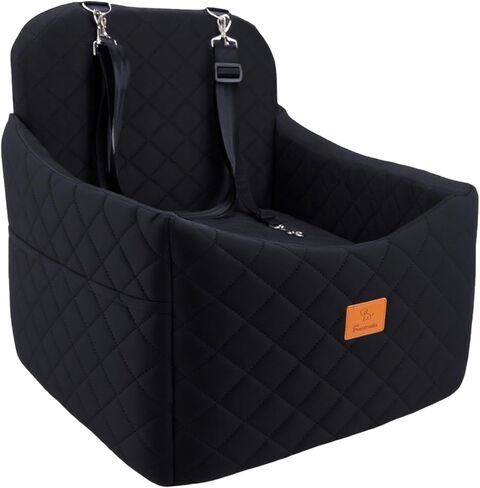 Dog Car Seats for Small Dogs, FurFrolic Memory Foam Dog Booster Seat for Small/Medium Dogs up to 35 lbs, Travel Pet Car Seat with Washable Detachable Cover, Storage Pockets, 2 Safety Belts (Gray) in Saudi Arabia