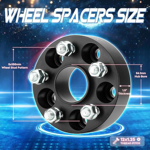 5x100 1.5in Hubcentric Wheel Spacer, Forged 5 Lugs Adapter, Fit for Scion FR-S 2013-2016, for Saab 9-2X Subaru Baja 05-06, for BRZ 2013-2020, for Crosstrek 2016-2021, 56.1mm Bore 12x1.25 Studs 4pcs in Saudi Arabia