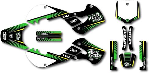 الرسومات الخضراء الصفراء تناسب 00-09 Kawasaki KLX 110 ملصق مجموعة الرسومات KLX110 in Kuwait