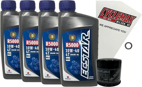 مجموعة تغيير الزيت القياسية 10W-40 متوافقة مع 2023-2025 Suzuki GSX-8R in Saudi Arabia
